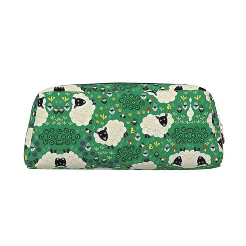 Xcwzbls Großes Federmäppchen mit Cartoon-Schaf, Stifteetui, Leder, Reißverschluss, dreidimensionales Federmäppchen, Bürobedarf, silber, Einheitsgröße, Taschen-Organizer von Xcwzbls