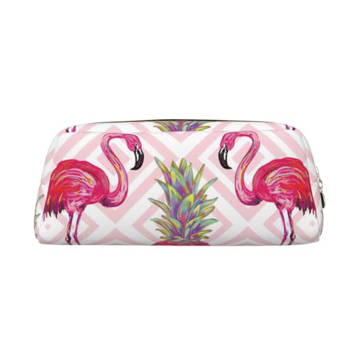 Xcwzbls Großes Federmäppchen mit Flamingo-Ananas-Design, Leder, Reißverschluss, dreidimensionales Federmäppchen, Bürobedarf, gold, Einheitsgröße, Taschen-Organizer von Xcwzbls