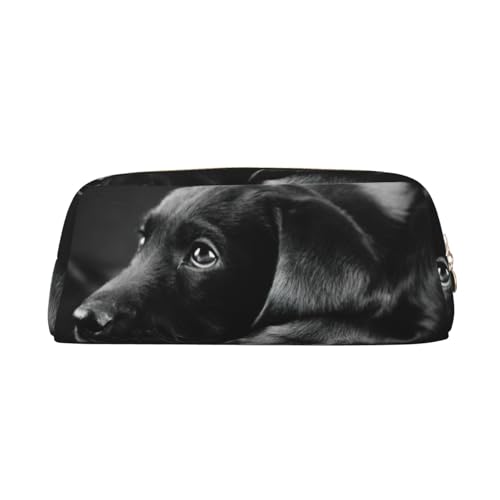 Xcwzbls Großes Federmäppchen mit Hundemotiv, Leder, Reißverschluss, dreidimensionales Federmäppchen, Bürobedarf, gold, Einheitsgröße, Taschen-Organizer von Xcwzbls