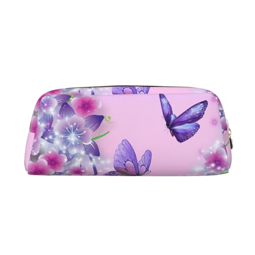 Xcwzbls Großes Federmäppchen mit Schmetterlingsmotiv, Leder, Reißverschluss, dreidimensionales Federmäppchen, Bürobedarf, gold, Einheitsgröße, Taschen-Organizer von Xcwzbls