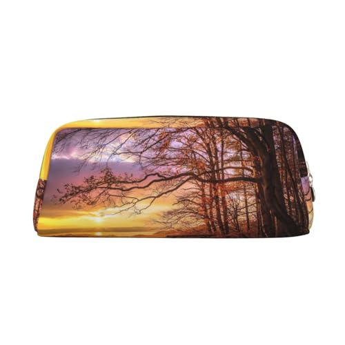 Xcwzbls Großes Federmäppchen mit Sonnenuntergang, Federtasche, Leder, Reißverschluss, dreidimensionales Federmäppchen, Bürobedarf, gold, Einheitsgröße, Taschen-Organizer Xcwzbls Großes Federmäppchen mit Sonnenuntergang, Federtasche, Leder, Reißverschluss, dreidimensionales Federmäppchen, Bürobedarf, gold, Einheitsgröße, Taschen-Organizer von Xcwzbls