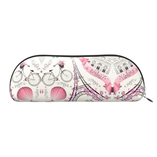 Xcwzbls Halbrunder Eiffelturm und ein Fahrrad-Federmäppchen aus Leder, große Kapazität, Aufbewahrungstasche, Reisetasche, Make-up-Kosmetiktasche, silber, Einheitsgröße, Taschen-Organizer Xcwzbls Halbrunder Eiffelturm und ein Fahrrad-Federmäppchen aus Leder, große Kapazität, Aufbewahrungstasche, Reisetasche, Make-up-Kosmetiktasche, silber, Einheitsgröße, Taschen-Organizer von Xcwzbls