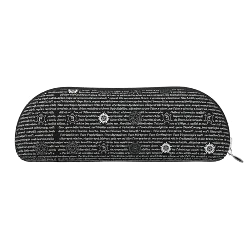 Xcwzbls Supernatural Inspiration Federmäppchen aus Leder, halbrund, große Kapazität, Aufbewahrungstasche, Reisetasche, Make-up-Kosmetiktasche, silber, Einheitsgröße, Taschen-Organizer Xcwzbls Supernatural Inspiration Federmäppchen aus Leder, halbrund, große Kapazität, Aufbewahrungstasche, Reisetasche, Make-up-Kosmetiktasche, silber, Einheitsgröße, Taschen-Organizer von Xcwzbls