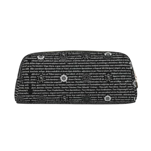 Xcwzbls Supernatural Inspiration Federmäppchen mit großem Fassungsvermögen, Leder, Reißverschluss, dreidimensionales Federmäppchen, Bürobedarf, gold, Einheitsgröße, Taschen-Organizer von Xcwzbls