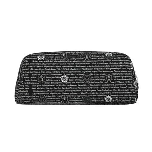 Xcwzbls Supernatural Inspiration Federmäppchen mit großem Fassungsvermögen, Leder, Reißverschluss, dreidimensionales Federmäppchen, Bürobedarf, silber, Einheitsgröße, Taschen-Organizer von Xcwzbls