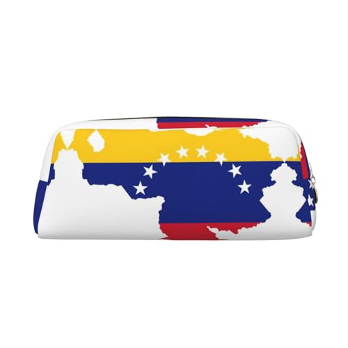Xcwzbls Venezuela-Flaggen-Federmäppchen, Stifteetui, Leder, Reißverschluss, dreidimensionales Federmäppchen, Bürobedarf, gold, Einheitsgröße, Taschen-Organizer von Xcwzbls