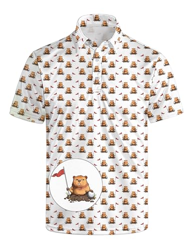 Xdceu Herren-Golf-Polo-Shirts – Hawaii-Druck, Golfshirt für Herren, schnelltrocknend, feuchtigkeitsableitend, lässig, atmungsaktiv, Murmeltier, L Xdceu Herren-Golf-Polo-Shirts – Hawaii-Druck, Golfshirt für Herren, schnelltrocknend, feuchtigkeitsableitend, lässig, atmungsaktiv, Murmeltier, L von Xdceu