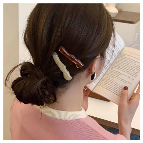 Xduargs Boho Acryl Haarspange Pin Minimalistische Kopfbedeckung Manschette Barrette Vintage Unregelmäßige Haare Barrette Acryl Gewellt Seite Haarnadel Dekorative Haarschmuck Für Frauen Kopfschmuck von Xduargs
