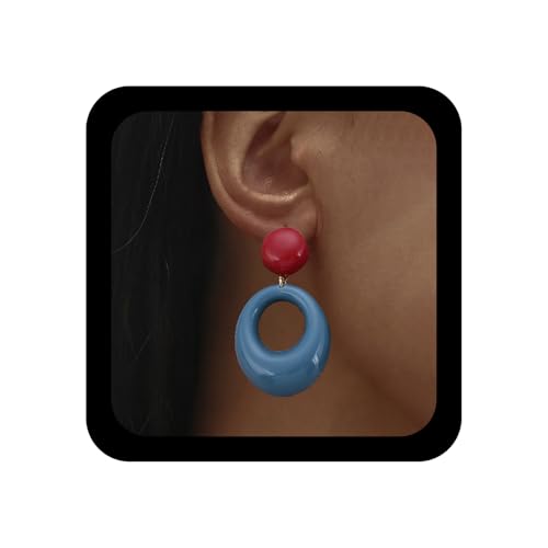 Xduargs Boho Acryl Oval Tropfen Ohrringe Harz Kreis Baumeln Ohrringe Vintage Acryl Harz Kreis Ohrring Geometrische Erklärung Ohrring Für Frauen (blau) von Xduargs