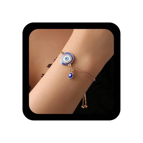 Xduargs Boho Böses Auge Hand Armband Tiefblaue Augen Sklavenkette Armband Vintage Dämonenauge Armbänder Verstellbare Handgeschirr Link Armbänder Schmuck Für Frauen von Xduargs