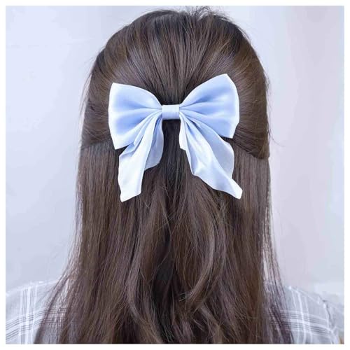 Xduargs Boho Bogen Haarspangen Satinbogen Haarspangen Vintage Bowknot Haarspange Pins Seidig Bogen Knoten Haarspange Barrette Französisch Satinband Bowknot Clip Kopfstück Für Frauen Kopfschmuck (blau) von Xduargs