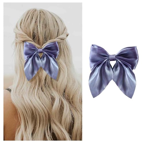 Xduargs Boho Bogen Haarspangen Satinbogen Haarspangen Vintage Bowknot Haarspange Pins Seidig Bogen Knoten Haarspange Barrette Französisch Satinband Bowknot Clip Kopfstück Für Frauen Kopfschmuck (lila) von Xduargs