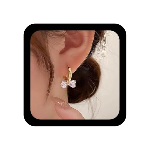 Xduargs Boho Cz Bogen Hoop Ohrringe Gold Kristall Fliege Baumeln Ohrring Vintage Band Huggie Ohrringe Minimalistische Liebe Bogen Tropfen Ohrring Schmuck Für Frauen von Xduargs