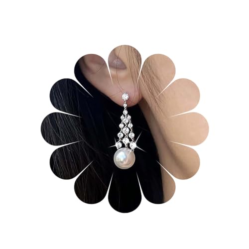 Xduargs Boho Cz Perle Baumeln Ohrringe Weiße Perle Perle Tropfen Ohrringe Vintage Cluster Cz Ohrstecker Minimalistischen Kristall Kronleuchter Ohrring Schmuck Für Frauen von Xduargs