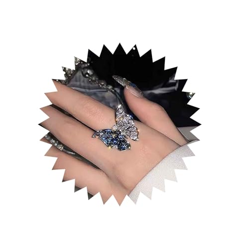 Xduargs Boho Cz Schmetterling Offener Ring Silber Schmetterling Finger Ring Vintage Kristall Schmetterling Offener Knöchel Ring Punk Einstellbar Stapeln Ring Schmuck Für Frauen von Xduargs