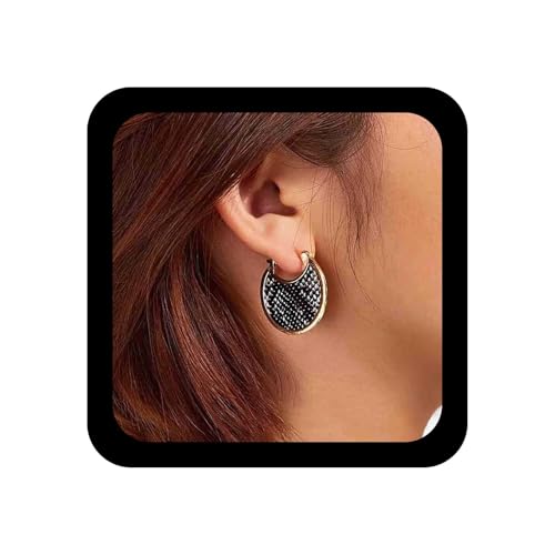 Xduargs Boho Disc Hoop Ohrringe Schwarz Fischschuppen Scheibe Ohrring Vintage Muster Münze Ohrringe Personalisierte Münze Kreis Huggie Ohrring Schmuck Für Frauen von Xduargs