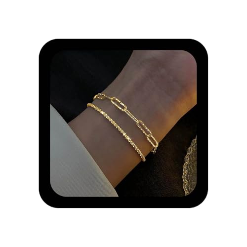 Xduargs Boho Funkelnde Kette Armband Gold Bling Ketten Hand Armbänder Vintage Geschichtet Büroklammer Kette Armbänder Einstellbar Sklave Link Armband Schmuck Für Frauen von Xduargs