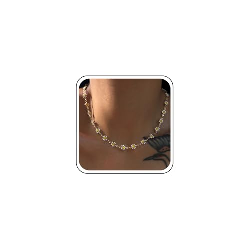 Xduargs Boho Gänseblümchen Blume Halskette Vintage Gold Daisy Choker Schmuck Für Frauen Xduargs Boho Gänseblümchen Blume Halskette Vintage Gold Daisy Choker Schmuck Für Frauen von Xduargs