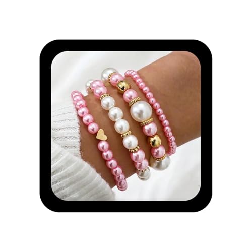 Xduargs Boho Geschichtet Perle Hand Armband Rosa Perlen Geschirr Kette Armbänder Vintage Herz Perle Sklave Kette Mehrschichtige Perlen Dehnbares Armband Schmuck Für Frauen Xduargs Boho Geschichtet Perle Hand Armband Rosa Perlen Geschirr Kette Armbänder Vintage Herz Perle Sklave Kette Mehrschichtige Perlen Dehnbares Armband Schmuck Für Frauen von Xduargs