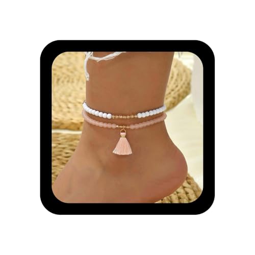 Xduargs Boho Geschichtet Perlen Knöchel Armband Rosa Samen Perlen Fuß Kette Vintage Quaste Baumeln Knöchel Kette Einstellbar Reis Kugeln Link Armband Schmuck Für Frauen Xduargs Boho Geschichtet Perlen Knöchel Armband Rosa Samen Perlen Fuß Kette Vintage Quaste Baumeln Knöchel Kette Einstellbar Reis Kugeln Link Armband Schmuck Für Frauen von Xduargs