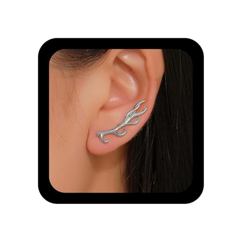 Xduargs Boho Geweih Ohr Climber Ohrringe Silber Rentier Crawler Ohrring Vintage Hirschgeweih Ohr Manschette Ohrringe Personalisierte Hirschhorn Ohrstecker Ohrschmuck Für Frauen von Xduargs