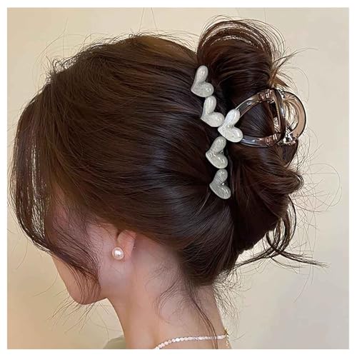 Xduargs Boho Grün Herz Klaue Clips Starken Halt Kiefer Manschette Barrettes Liebe Herz Haarspangen Harz Liebe Kunststoff Haar Klaue Klammer Dekorative Haarschmuck Für Frauen Kopfschmuck (grün) von Xduargs