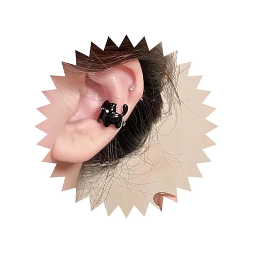 Xduargs Boho Katze Ohrmanschette Ohrringe Schwarz Katze Ohr Knorpel Vintage Lustige Tier Auf Cartoon Kein Piercing Clip Schmuck Für Frauen von Xduargs