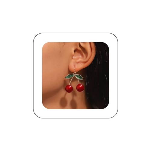 Xduargs Boho Kirsche Baumeln Ohrringe Vintage Frucht Kirsche Ohrringe Rot Kirsche Haken Ohrringe 3d Kirsche Tropfen Ohrringe Schmuck Für Frauen Und Mädchen von Xduargs