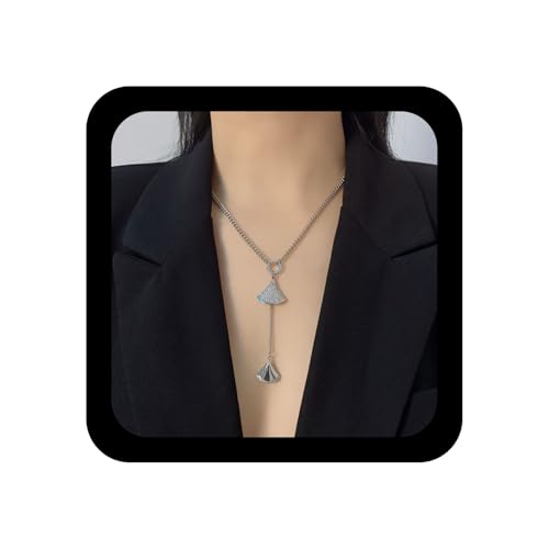 Xduargs Boho Kristall Ginkgo Y Tropfen Halskette Strass Kristall Anhänger Halskette Funkelnde Cz Gepflastert Fan Halsketten Ginkgo Blätter Kette Halsketten Für Frauen von Xduargs
