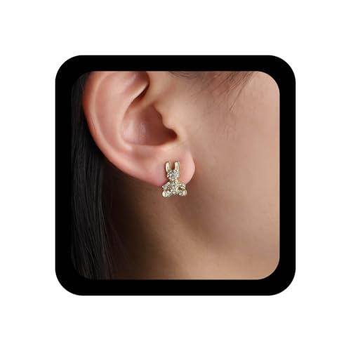 Xduargs Boho Kristall Kaninchen Ohrringe Gold Strass Kaninchen Ohrring Vintage Cz Hase Ohrstecker Tier Niedlich Hase Aussage Ohrring Schmuck Für Frauen von Xduargs