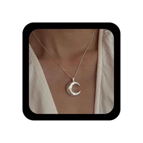 Xduargs Boho Mond Anhänger Halskette Silber Halbmond Halsketten Vintage Mondsichel Choker Halskette Gehämmert Himmlischen Kette Halsketten Schmuck Für Frauen von Xduargs