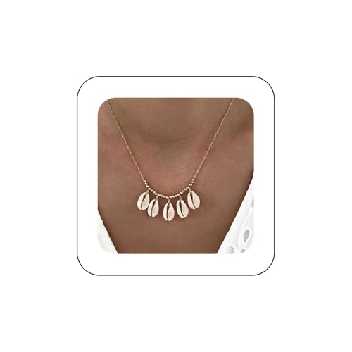 Xduargs Boho Muschel Anhänger Halskette Gold Kaurimuschel Quaste Anhänger Halskette Vintage Kaurimuschel Muschel Halskette Einstellbar Muschel Perlen Kette Halskette Schmuck Für Frauen von Xduargs
