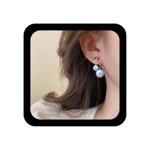Xduargs Boho Perle Ohr Jacken Ohrringe Große Graue Perle Tropfen Ohrringe Vintage Perlen Baumeln Ohrring Große Kugel Doppelseitigen Ohrring Für Frauen von Xduargs
