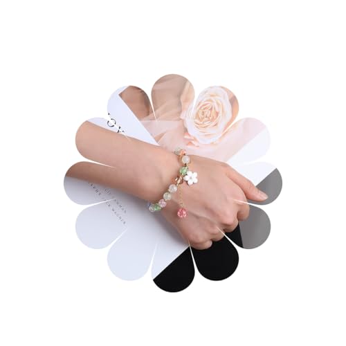 Xduargs Boho Regenbogen Perlen Hand Armband Bunt Perlen Armbänder Vintage Blume Baumeln Sklave Kette Armband Einstellbar Mondstein Perle Hand Geschirr Armbänder Schmuck Für Frauen von Xduargs