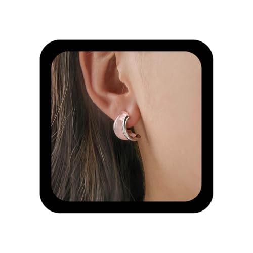 Xduargs Boho Rosa Harz Reifen Ohrringe Rosa Split Dicken Reifen Ohrring Vintage Acryl C Form Ohrringe Hohlen Doppelkreis Huggie Ohrring Schmuck Für Frauen von Xduargs