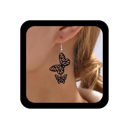 Xduargs Boho Schmetterling Baumeln Ohrringe Schwarz Doppel Schmetterlinge Ohrring Vintage Hohlen Schmetterling Ohrringe Personalisierte Tier Tropfen Ohrring Schmuck Für Frauen von Xduargs