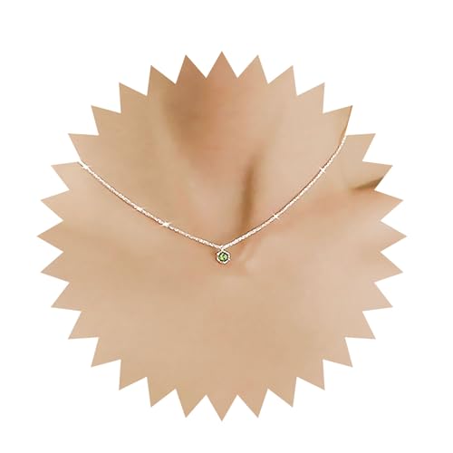 Xduargs Boho Smaragd Anhänger Halskette Silber Grün Edelstein Halskette Vintage Cz Stern Choker Halskette Smaragd Popcorn Kette Halskette Schmuck Für Frauen von Xduargs