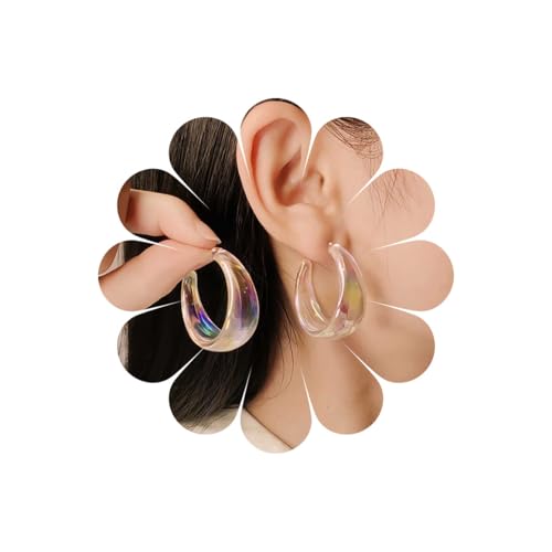 Xduargs Boho Übertrieben Acryl Kreis Ohrringe Transparent Offenen Reifen Vintage Klobig C Geformt Geschnitten Klar Geometrischen Runden Schmuck Für Frauen von Xduargs