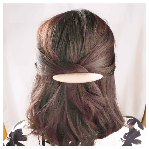 Xduargs Französische Metall Ovale Haarspange Gold Glatte Feder Clip Haarnadeln Vintage Geometrische Ovale Haarspangen Minimalistischen Kopf Manschette Pferdeschwanz Dekorative Haarschmuck Für Frauen von Xduargs