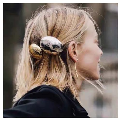 Xduargs French Teardrop Haarspange Silber Wassertropfen Pin Side Clip Vintage Oval Metall Feder Haarnadeln Einfache Manschette Barrettes Dekorative Haarschmuck Für Frauen Kopfschmuck von Xduargs