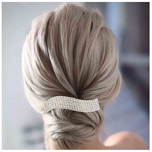 Xduargs Hochzeit Kristall Strass Haarspange Vintage Kristall Gepflastert Haarspangen Funkelnden Kristall Cz Barrette Kopf Clips Kristall Cz Braut Haarspange Kopfstücke Für Frauen Kopfschmuck (Gold) von Xduargs