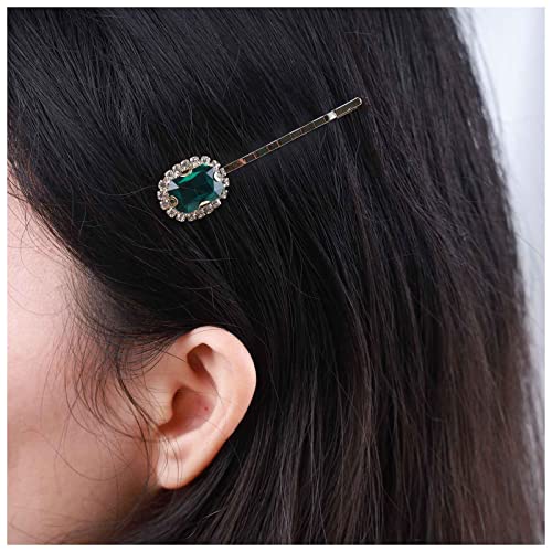 Xduargs Französisch Smaragd Geburtsstein Haarspangen Barrettes Grün Kristall Haarnadel Barrette Funkelnde Cz Smaragd Haarnadeln Bobby Pins (1 stück, dunkelgrün, Weiblich, Frauen, 1er Pack, 1 Stück) von Xduargs