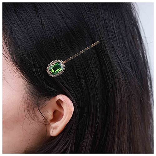 Xduargs Vintage Kristall Smaragd Haarspangen Französisch Smaragd Geburtsstein Haarspangen Barrettes Grün Kristall Haarnadel Barrette Sparkly Cz Smaragd Haarnadeln Bobby Pins(hellgrün) von Xduargs