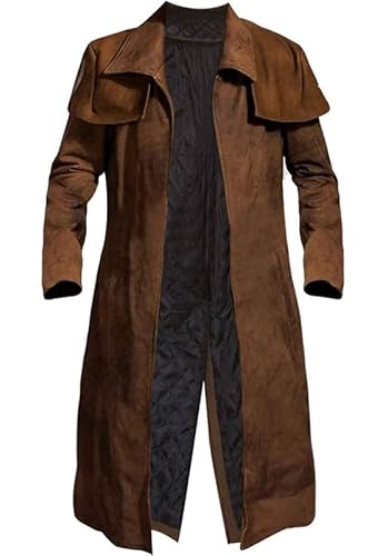 XeDevine Veteran Cowboy-Trenchcoat, Seidenleder, Braun, braun, M von XeDevine