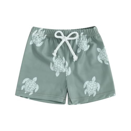 Baby Jungen Strandhosen Elastische Sommer Meer Tierdruck Kordelzug Strand Badehose Fürs Kleinkind Schnell Trocknend Strandhose Tunnelzug Shorts Schwimmhose 1-5 Jahre (Grün-A , 18-24 Months ) von Xeadoffubio