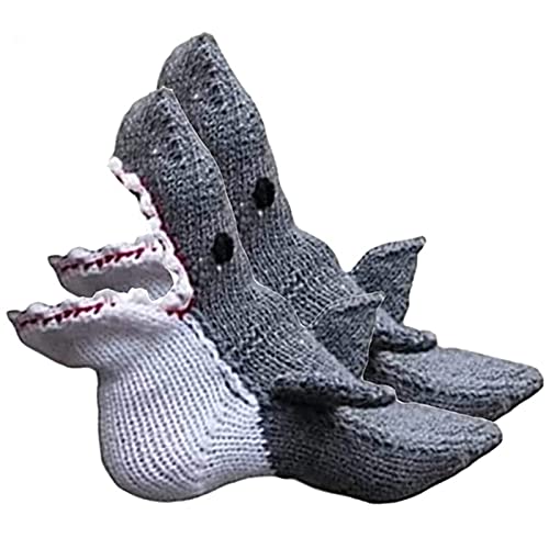 Xebular Christmas Knit Crocodile Socks, Funky Knitting Pattern Whimsical Alligator Knitting Cuff, Alligator Socks, Knit Crocodile Socks for Women (Shark socks) von Xebular