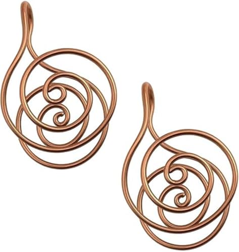 Xebular Copper Palm Ring Reiki Spiral Hand Rings for Meditation & Energy Healing – Handmade Copper Cuffs for Crystal Work, Manifestation And Chakra Balancing, Gift for Women and Men (2* No Gem) von Xebular