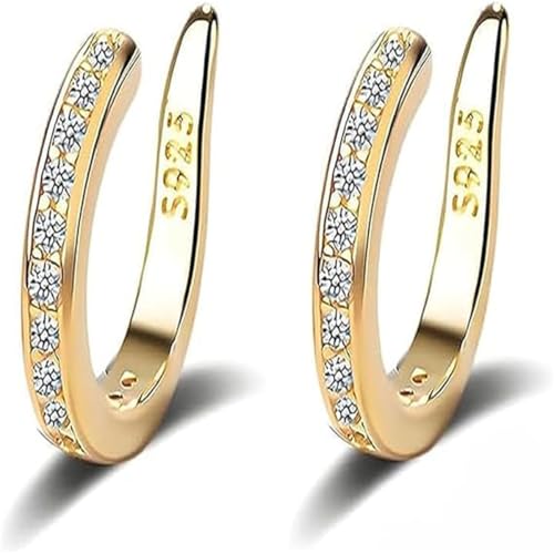Zafiller Ear Clip – Ear Cuffs, Gold Cuff, Fake Earrings, Non Piercing Earrings Clip On Ear Cuffs For Women Non Piercing Rings Gold, Gifts during holidays (Gold-1Pair) von Xebular