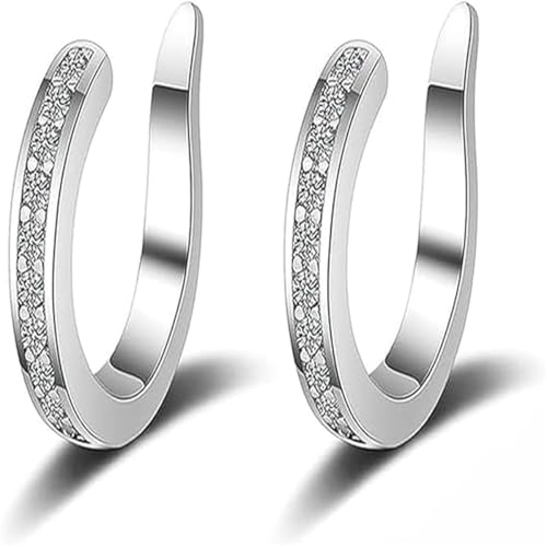 Zafiller Ear Clip – Ear Cuffs, Gold Cuff, Fake Earrings, Non Piercing Earrings Clip On Ear Cuffs For Women Non Piercing Rings Gold, Gifts during holidays (Silver-1Pair) von Xebular