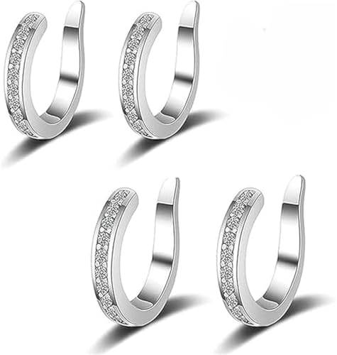 Zafiller Ear Clip – Ear Cuffs, Gold Cuff, Fake Earrings, Non Piercing Earrings Clip On Ear Cuffs For Women Non Piercing Rings Gold, Gifts during holidays (Silver-2Pair) von Xebular